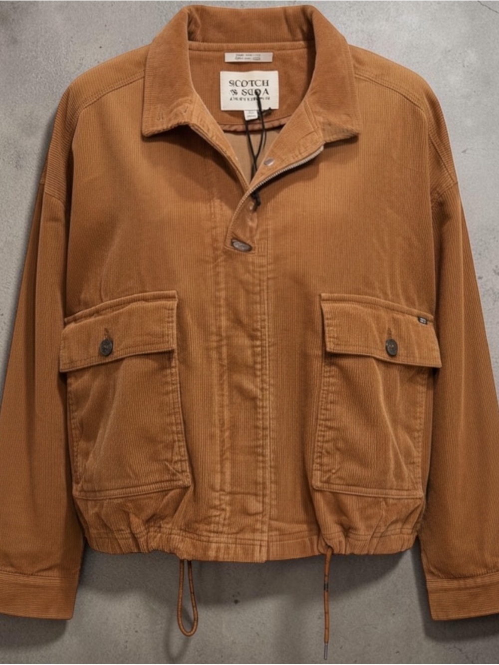 Scotch & Soda Tan Corduroy Bomber Jacket